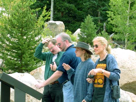 The band studying a map