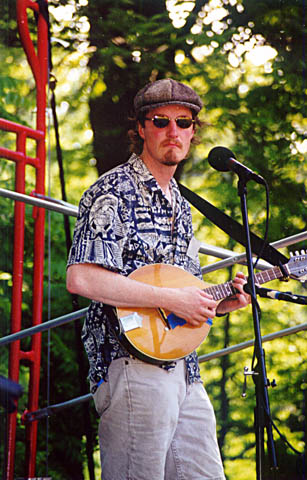 Nick playing bouzouki